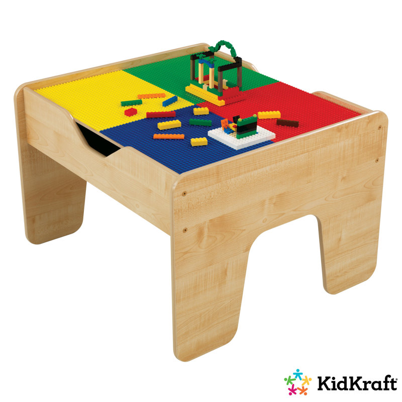 Reversible Wooden Activity Table with top Board and Train Set, Espresso